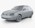 Lada Priora 21728 coupe 2014 3d model clay render