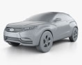 Lada XRAY 2015 概念 3D模型 clay render
