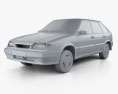 VAZ Lada Samara (2114) hatchback 5-door 1997 3d model clay render