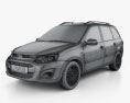 VAZ Lada Kalina (2194) Wagon 2017 3D модель wire render