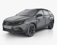 VAZ Lada Vesta Cross 2017 3Dモデル wire render
