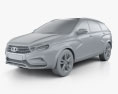 VAZ Lada Vesta Cross 2017 3Dモデル clay render