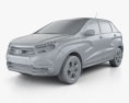 VAZ Lada XRAY 2018 3D 모델  clay render
