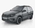 VAZ Lada Granta Cross 2023 Modello 3D wire render