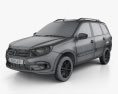 VAZ Lada Granta wagon 2024 3Dモデル wire render