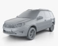 VAZ Lada Granta wagon 2024 3d model clay render