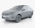 VAZ Lada Granta sedan 2023 3d model clay render