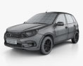VAZ Lada Granta ハッチバック 2024 3Dモデル wire render