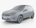 VAZ Lada Granta ハッチバック 2024 3Dモデル clay render