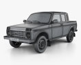 VAZ Lada Niva 4x4 2329 Pickup 2021 3D-Modell wire render