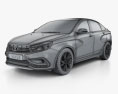 VAZ Lada Vesta Sport 2018 3d model wire render
