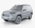 VAZ Lada Niva Travel 2024 3D 모델  clay render