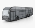 Van Hool A330 Hydrogen Fuel Cell Bus 2012 3D-Modell wire render