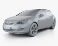 Vauxhall Astra hatchback 5 puertas 2014 Modelo 3D clay render
