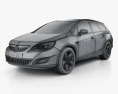 Vauxhall Astra Sports Tourer 2014 3D 모델  wire render