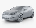 Vauxhall Astra Sports Tourer 2014 3D 모델  clay render