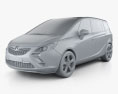 Vauxhall Zafira Tourer 2015 Modello 3D clay render
