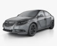 Vauxhall Insignia 세단 2012 3D 모델  wire render