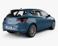 Vauxhall Astra 5门 掀背车 2012 3D模型 后视图