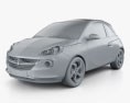 Vauxhall Adam 2016 Modèle 3d clay render