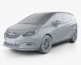 Vauxhall Zafira (C) Tourer 2019 Modelo 3D clay render