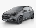 Vauxhall Corsa (E) VXR 3 portas hatchback 2018 Modelo 3d wire render