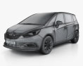 Vauxhall Zafira (C) Tourer mit Innenraum 2016 3D-Modell wire render