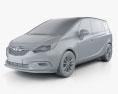 Vauxhall Zafira (C) Tourer mit Innenraum 2016 3D-Modell clay render