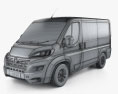 Vauxhall Movano パネルバン L1H1 2024 3Dモデル wire render
