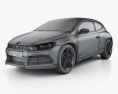 Volkswagen Scirocco R 2010 3D模型 wire render