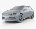 Volkswagen Scirocco R 2010 3D-Modell clay render