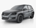 Volkswagen Tiguan 2012 3D-Modell wire render
