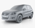 Volkswagen Tiguan 2012 3D模型 clay render