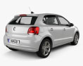 Volkswagen Polo 5-Türer 2012 3D-Modell Rückansicht
