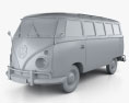 Volkswagen Transporter T1 1950 Modèle 3d clay render
