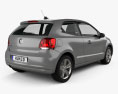 Volkswagen Polo 3门 2013 3D模型 后视图