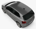 Volkswagen Polo 3-Türer 2013 3D-Modell Draufsicht