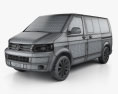 Volkswagen Transporter T5 Caravelle Multivan 2014 3d model wire render