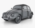 Volkswagen Beetle 1949 3d model wire render