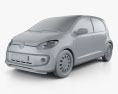 Volkswagen Up 5 porte 2012 Modello 3D clay render