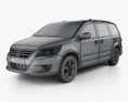Volkswagen Routan 2014 3D-Modell wire render