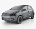 Volkswagen Fox 5-Türer 2014 3D-Modell wire render