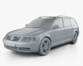 Volkswagen Passat (B5) variant 2005 3D-Modell clay render