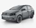 Volkswagen SpaceFox (Suran) 2014 3D-Modell wire render