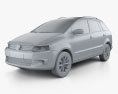 Volkswagen SpaceFox (Suran) 2014 3D 모델  clay render
