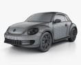 Volkswagen Beetle 敞篷车 2013 3D模型 wire render