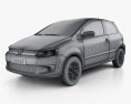 Volkswagen Fox 3-Türer 2014 3D-Modell wire render