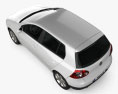 Volkswagen Golf Mk5 5门 2009 3D模型 顶视图