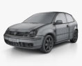 Volkswagen Polo Mk4 3 puertas 2001 Modelo 3D wire render
