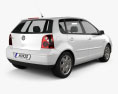 Volkswagen Polo Mk4 5门 2009 3D模型 后视图